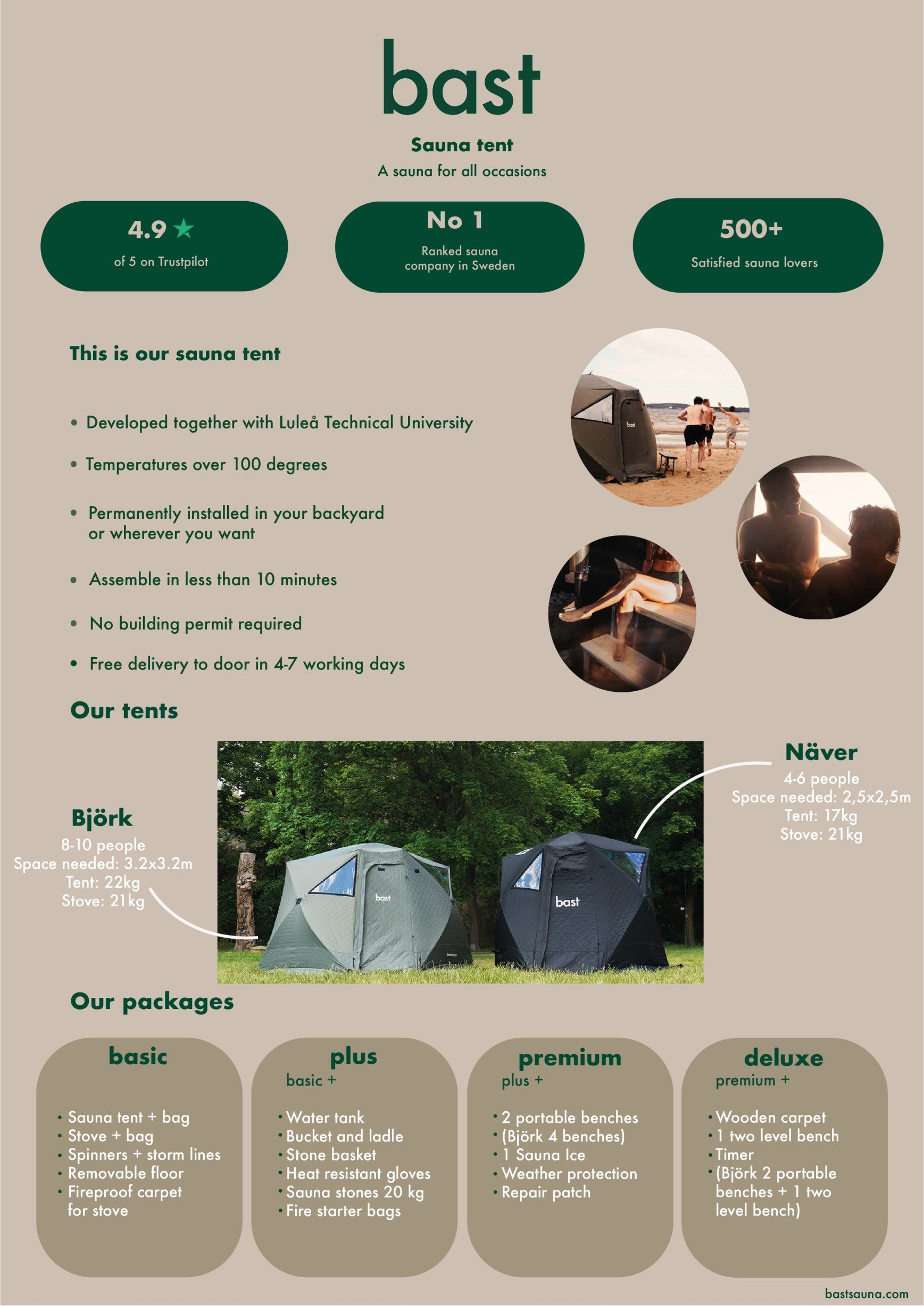 Bast Portable Sauna –  Premium Quality & Easy to Use • Made in Sweden